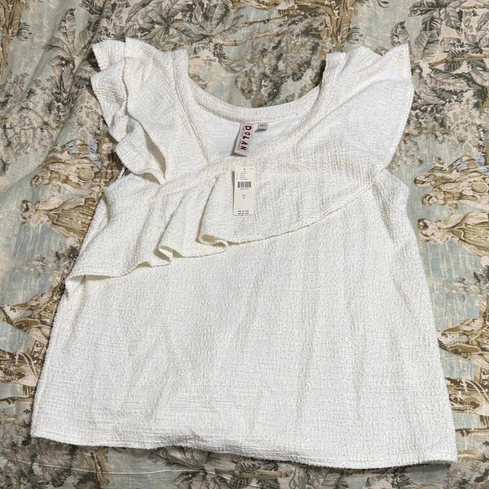 Anthropologie Dolan cream Ivory Textured Top Large NWT